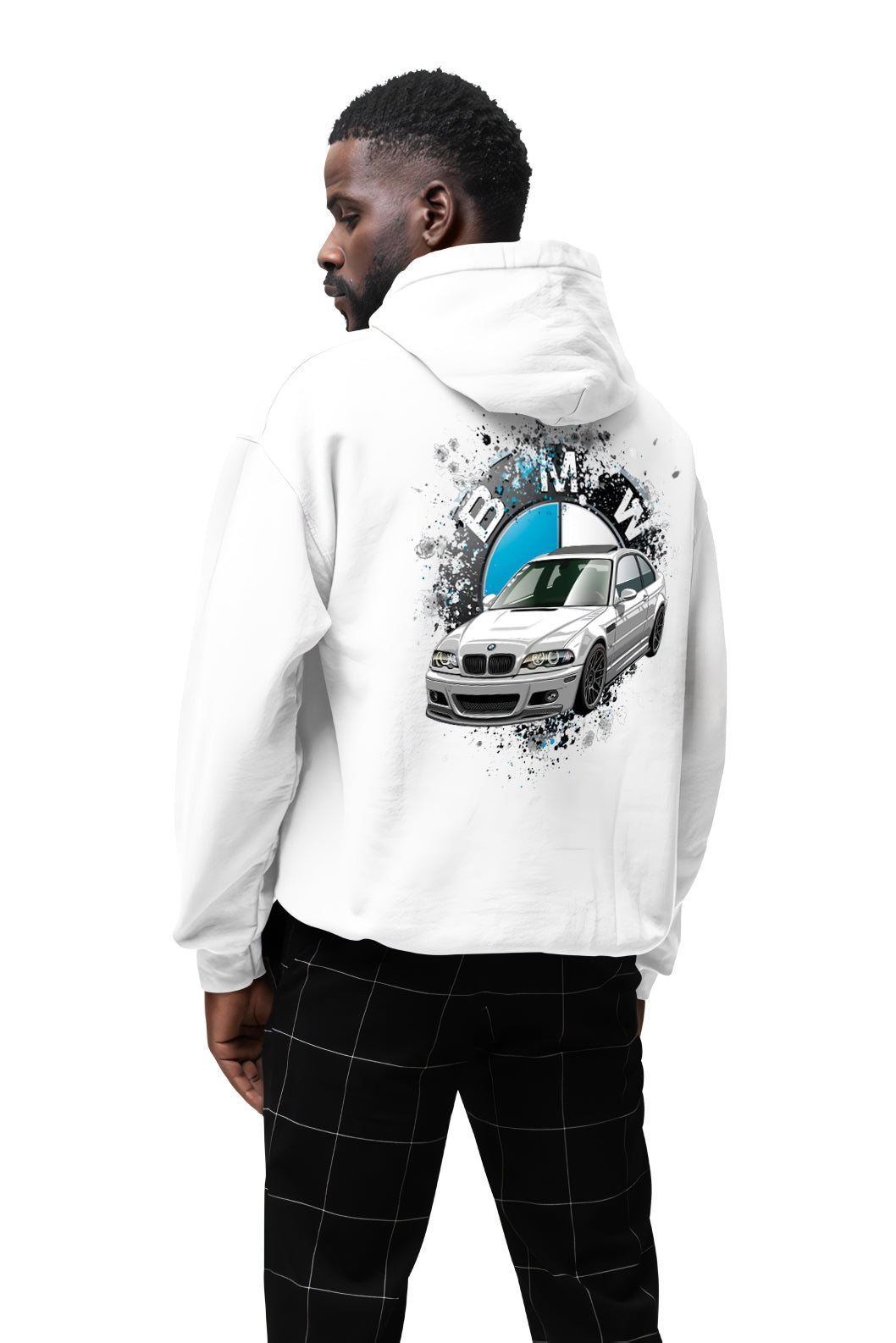 BMW E46 Ön ve Sırt Baskılı 3 iplik kalın kışlık Özel Tasarım Unisex Oversize Sweatshirt Hoodie