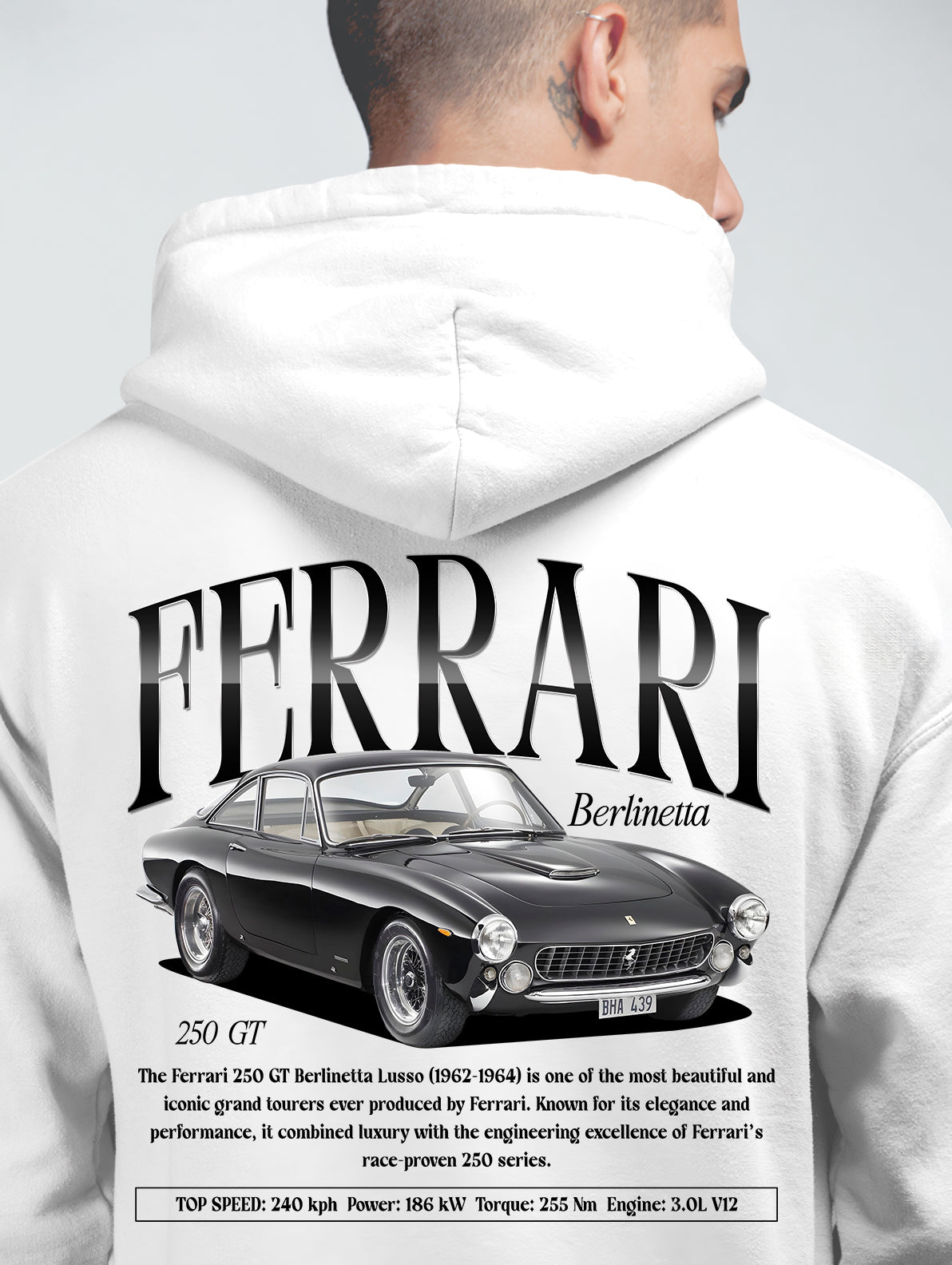 Ferrari Berlinetta 250 gt Baskılı 3 Ip Kalın Kumaş Unisex Sweatshirt Hoodie