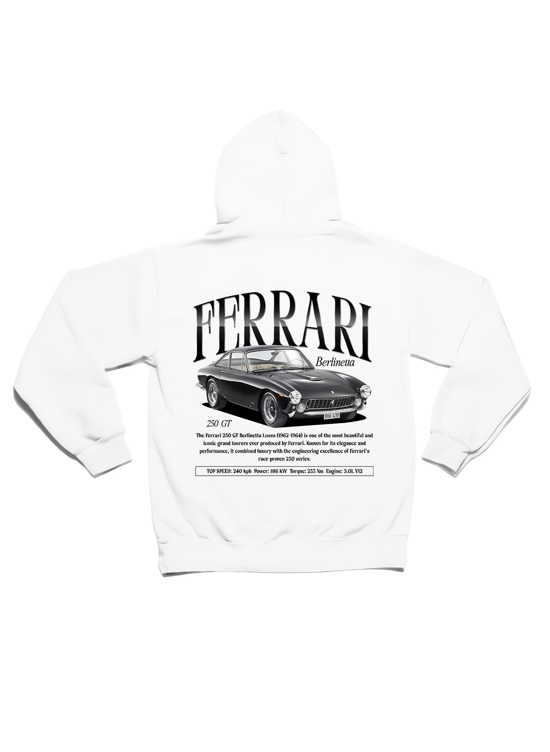 Ferrari Berlinetta 250 gt Baskılı 3 Ip Kalın Kumaş Unisex Sweatshirt Hoodie