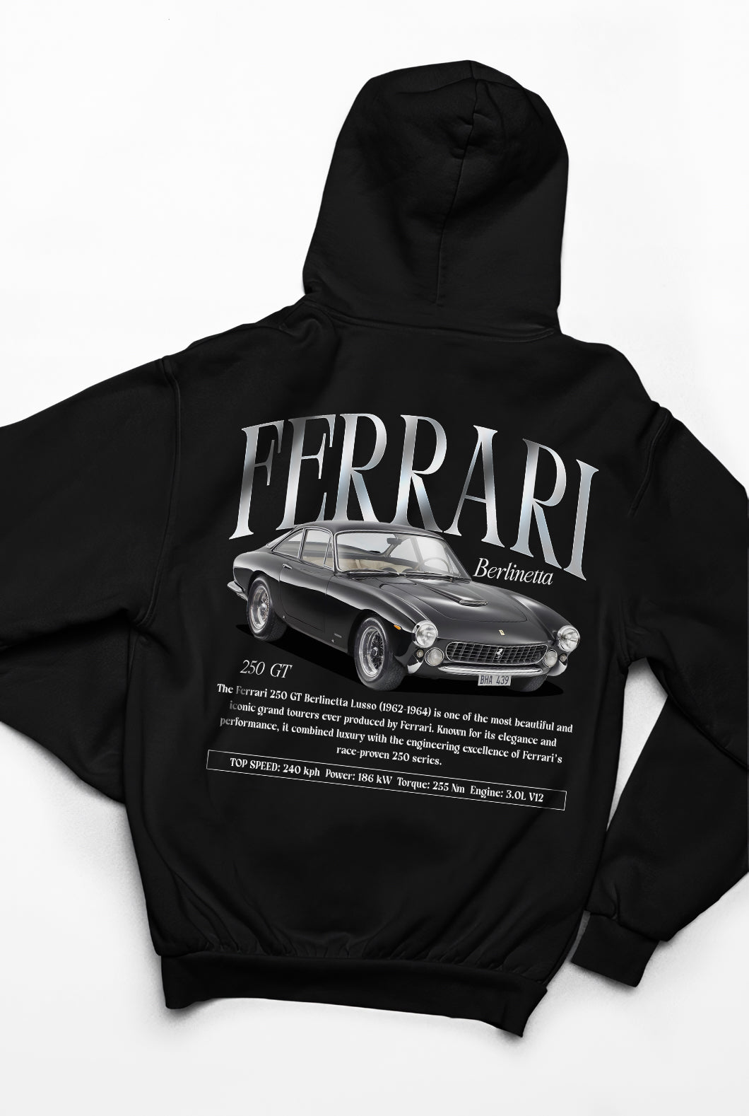 Ferrari Berlinetta 250 gt Baskılı 3 Ip Kalın Kumaş Unisex Sweatshirt Hoodie